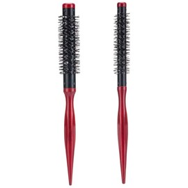 POFET 2 Pcs Mini Round Heat Resistant Nylon Bristles Hair Brush Blow Dry Styling Hair Brush 12mm 15mm
