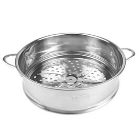 Stainless Steel Steamer Pot - 7.8 Inches Round with Cooking Rack and Food Steamer Basket Insert for Kitchen Dim Sum Dumplings Bun (Silver, 20cm/7.8in)