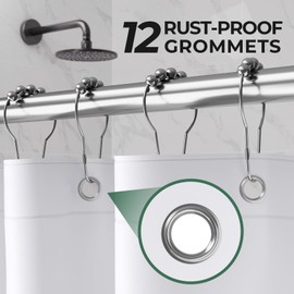 AmazerBath Shower Curtain Liner 2 Pack, 72 x 84 Inches PEVA Plastic Shower Liner with 3 Weighted Stones and 12 Rustproof Metal Grommet, Lightweight Waterproof Shower Curtain - White