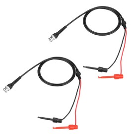2 x Hook Clip Probe Cable, Test Hook Clip Probe Cable, BNC Cable, Oscilloscope Test Probe Cable, Dual Banana Test Cable for Oscilloscope, Coaxial Cable, BNC Test Cable
