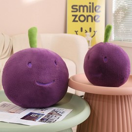 FEEZUSH Grape Plush Pillow, Grape Stuffed Plush, Food Plush Pillow, Home Decoration Gift for Kids Adults (17.7 inch)