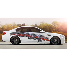 Dragons car Decal, Lizard Full Color car Side Graphics, 3D Dragons car wrap, Dragon car Vinyl Sticker, Lizard car Side Design (20x60)