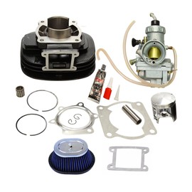BLACKHORSE-RACING Cylinder Carburetor Piston Gasket Top End Kit Set Rebuild Kit Compatible with Yamaha Blaster 200 YFS200 1988-2006, Replaces# 2XJ-11311-02-00 5VM-14101-00-00