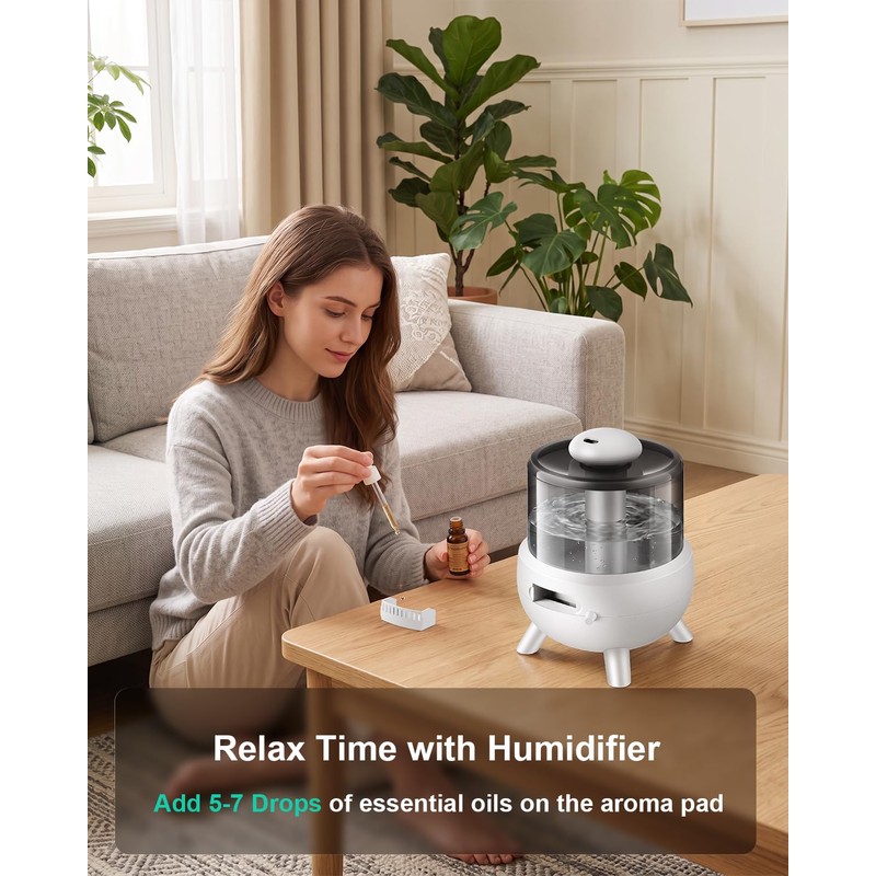Baby Humidifiers for Bedroom, Cool Mist Humidifier Easy to Clean