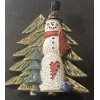 Happy Tall Snowman New Brooch Evergreen Christmas Trees Pin Heart