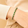 Jeolory Adjustable 14K Gold Plated Chain Emerald Rhinestone Stretch Charm
