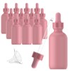 seafulee 2 oz Pink Coated Glass Dropper Bottles (60ML) with