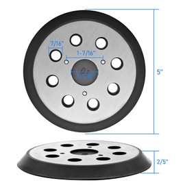 Replacement Sander Pad, 2 Pack 5" 8-Hole Hook and Loop Orbital Sanding Replacement Pads for DeWalt DW420 DW421 DW422 DW423 DW426 D2645#151281-08/DW4388