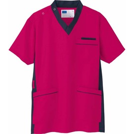 Unisex Scrubs with Collar and Armpit Accents, Medical Use WH11685 Medical Wear, Wine, Size L