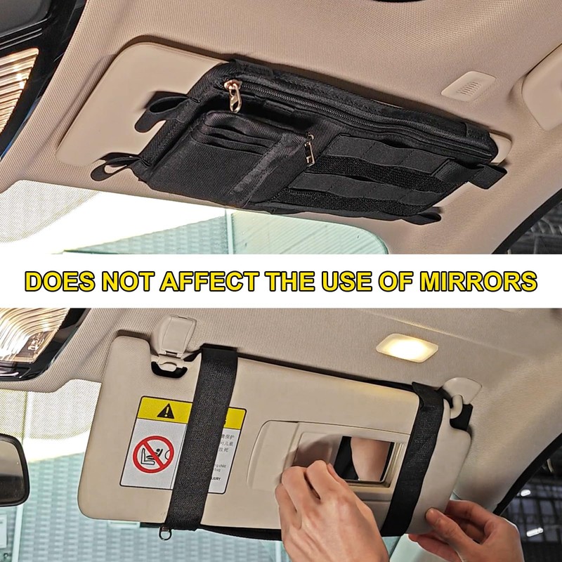 OMU 1 Pack Multi-Functional Car Sun Visor Organizer with Micro