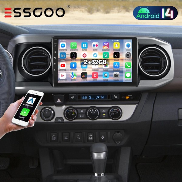 ESSCOO Upgraded 10.1" Car Stereo Radio w/GPS&CarPlay For Toyota Tacoma