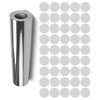 Dots Round Vinyl Color Coded Inventory Label Chrome Silver 3/4