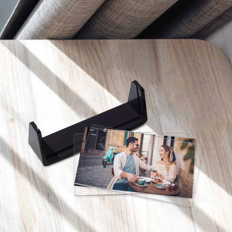 Boxalls 2 Pack Acrylic Picture Frames 6x8 with Translucent Black