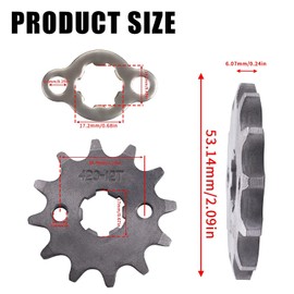 428 14T 17mm with Retainer Clip and Bolts Front Engine Sprocket for 50cc 70cc 110cc 125cc 140cc 160cc Honda TaoTao Roketa Coolster Sunl Lifan Chinese Motorcycle ATV Quad Dirt Bike