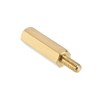 sourcing map M2.5 x 16 mm + 6 mm Brass