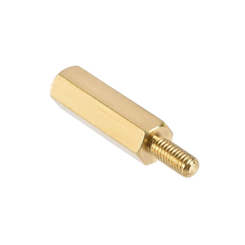 sourcing map M2.5 x 16 mm + 6 mm Brass