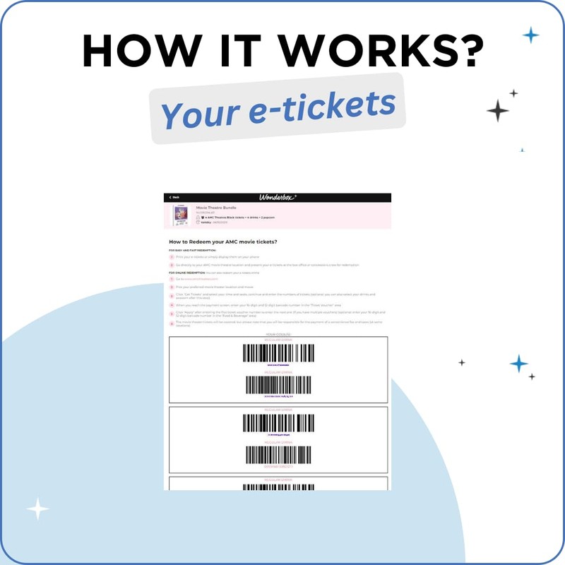 Wonderbox – AMC Movie Theatres Bundle - 4 Black Tickets