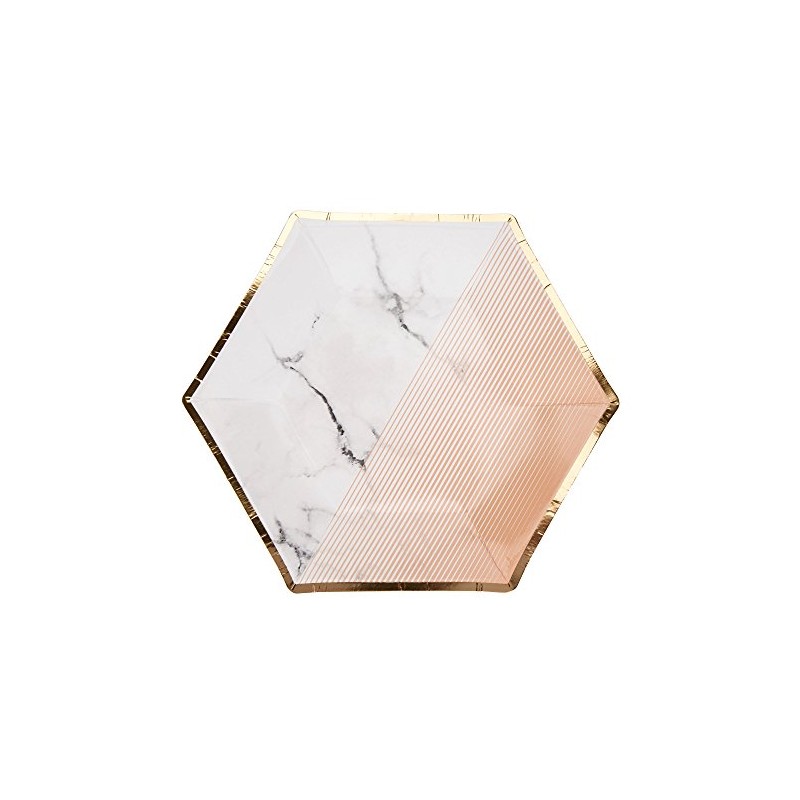 Neviti 772843 Colour Block Marble Plate, Peach, Medium