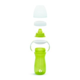 Munchkin® Gentle™ Transition Sippy Cup con asas de entrenamiento, 10 onzas, paquete de 2, azul/verde