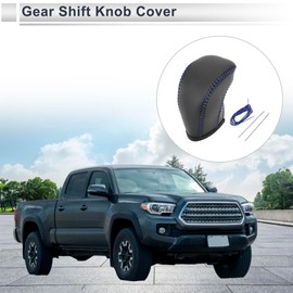RATCHROLL Gear Shift Knob Cover for Toyota Tacoma 2016-2022 Anti-Slip Stick Shifting Handle Protector Faux Leather 1 Pc Black Blue