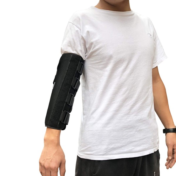 Elbow Brace Splint Immobilizer Stabilizer for Ulnar Nerve Entrapment & Cubital Tunnel Syndrome, Adjustable Elbow Nighttime Support, Keep Arm Straight for Sleeping (M)