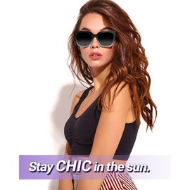 LVIOE Polarized Fit Over Sunglasses for Women Men, Oversized Square Over Glasses Sunglasses with UV Protection CLS7511