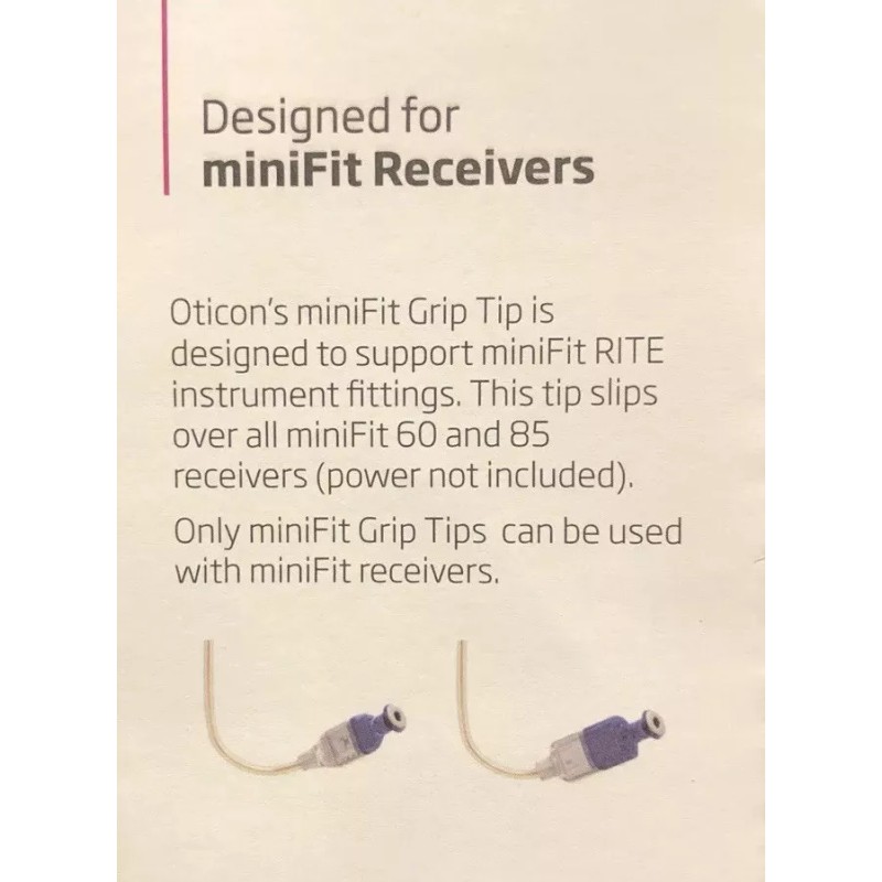 Oticon 5 miniFit Grip Tips For Oticon Receivers. Size Small