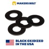 #10 (3/16") Black Stainless Steel Flat Washer (100 pcs), Black