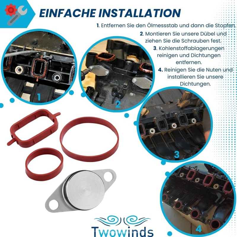 Twowinds - Anti-interference kit 4 input valves (22 mm) +