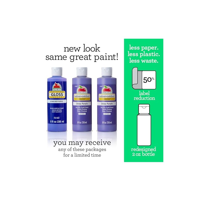 Apple Barrel, Gloss Acrylic Paint, 8 fl oz, Gloss Black,