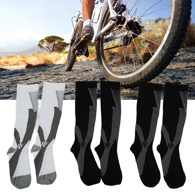 3 Packs Compression Socks Nylon Wire Ventilate Athletic Calf Socks