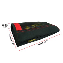 MELOTOUGH Fastener Bag Utility Canvas Zipper Tool Bag Heavy Duty Mesh Window, Hanging Grommets (Red)