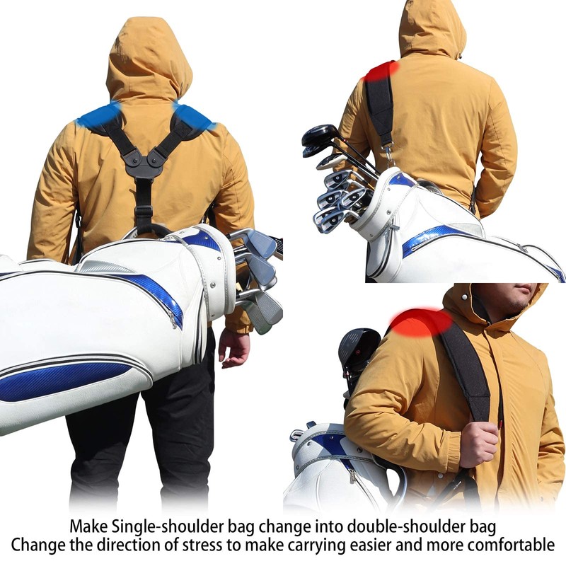 Big Teeth Golf Bag Shoulder Strap Double Padded Adjustable Angle