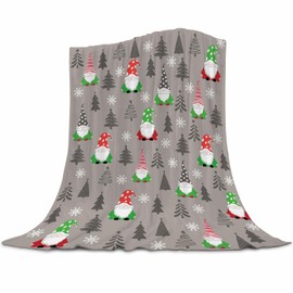 ARESD Gnome Throw Blanket Xmas Gnome Pattern Warm Luxury Plush Throw Blanket, Ultra Soft & Lightweight Flannel Throw Blanket for Couch, Sofa and Bed (Xmas Gnome, 40X50 Inches)