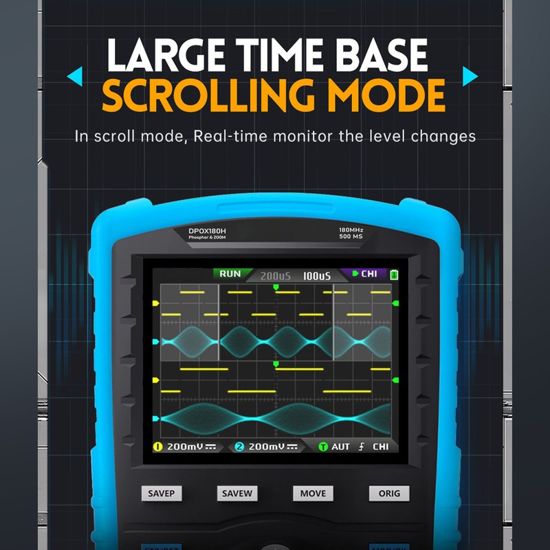 Fluorescent Digital Oscilloscope 2.8in Display 3000mAh Dual Channel Signal Generator