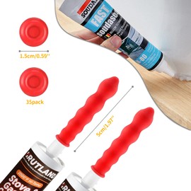 Caulk Cap for Seal Caulking Tubes, Caulk Saver Sealer Caps for Caulk,Silicone, Roofing Cement-Red (Pack of 100)