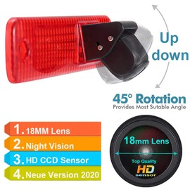 Mit 4.3 Zoll Rückspiegel, Super HD 1280p Rückfahrkamera Auto Dritte Dach Top Mount Bremse Lampe Licht Rückansicht Backup-Kamera für Ford Transit Hecktur MK7 Tourneo/Furgon MK4 2006-2014 /Hecktür/Van