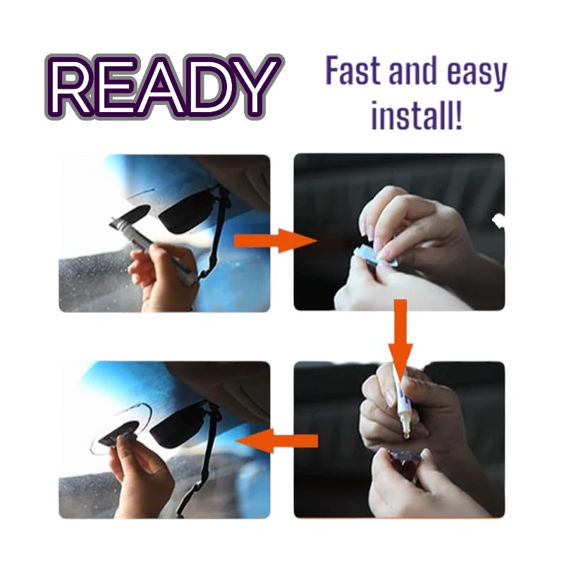 Ready Rearview Mirror Excellent Bond Adhesive, Fast Easy Installation, 15min