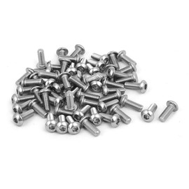 TA-VIGOR 120Pcs M3 x 8mm 304 Stainless Steel Button Head Hex Socket Cap Screws, Flanged Button Bolts Nuts Hex Drive Fastener for Machine
