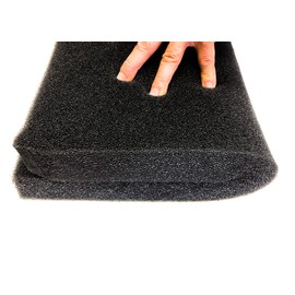 Wave Point Filter Foam Sponges, Bio Sponge Filter Media Pad, Cut-to-Size Foam for Aquarium Fish Tank up to 24" (Black 40PPI (2pc), 18" x 18" x 2")