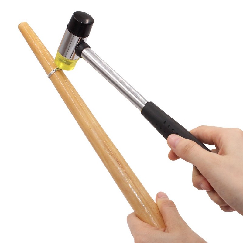 NIUPIKA Jewelers Rubber Hammer Mallet with Wood Ring Mandrel Sizer
