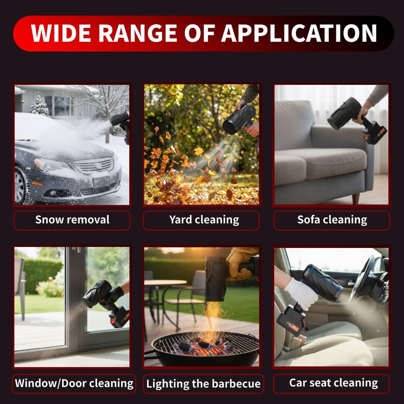 Cordless Leaf Blower, Lightweight Handheld Electric Dust Cleaner Blower with