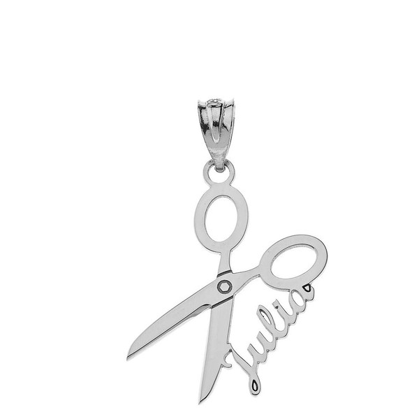 .925 Sterling Silver 1-1/8" x 7/8" Scissors Shears with Your