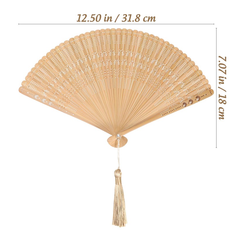 IMIKEYA Folding Hand Fan for Women: Wooden Bamboo Hand Fans