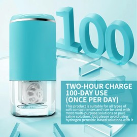 Ultrasonic Contact Lens Cleaner Machine Portable with USB Cable for Disposal Soft Lens/Contact Lens/Colored Lens/Keratoconus Lens/Toric Lenses/Multifocal Lenses, Blue