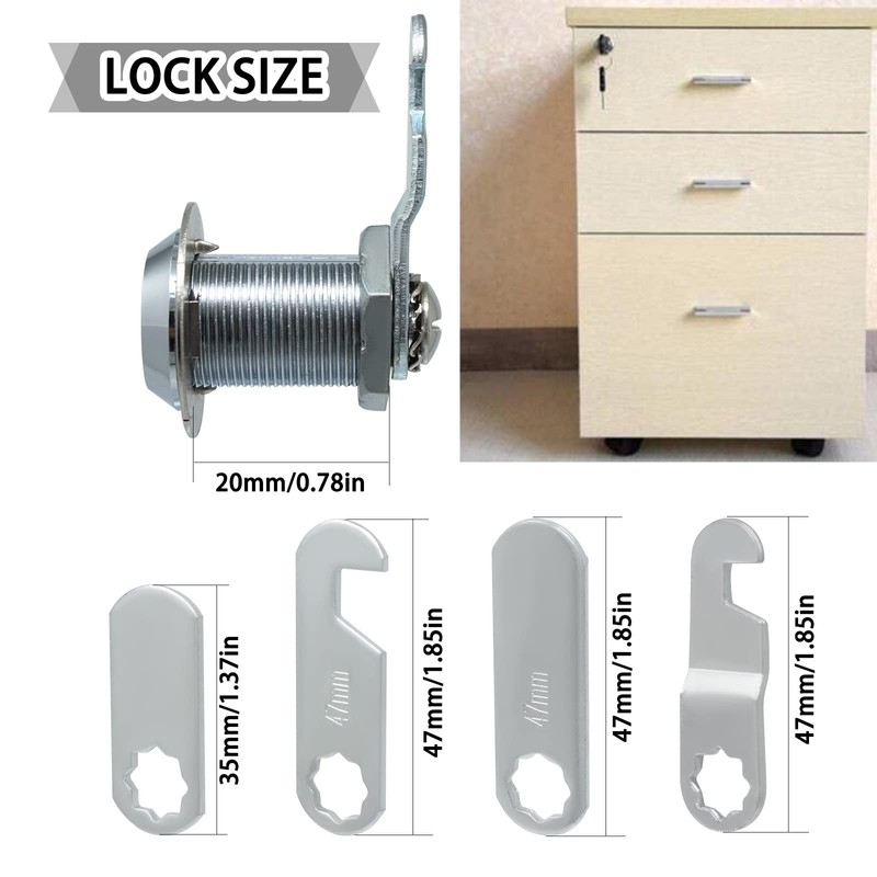 Wkmamo 20 mm Letterbox Lock, Lever Lock, Security Mailbox Lock