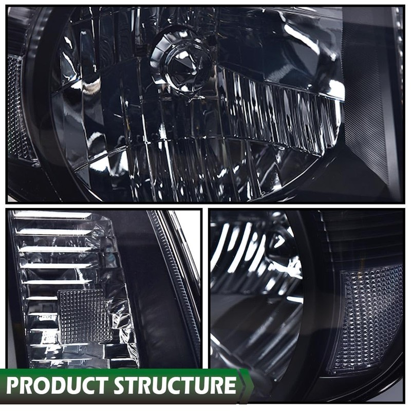 LQI Headlights Assembly Compatible with Toyota Tacoma 2005-2011 Bumper Headlamp