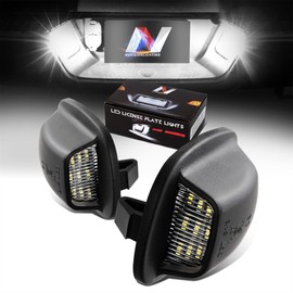 NUVISION LIGHTING NVL-LPL-016 Pair of Black Housing/Clear Lens LED License Plate Lights Compatible with Xterra 1994-2004 / Frontier 1998-2004