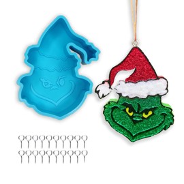 Christmas Grinch Silicone Freshie Mold, Rifanda Car Freshie Silicone Mold Aroma Beads for Car Freshies, Car Freshies Supplies Christmas Car Freshie Molds Freshies Supplies Starter Kit