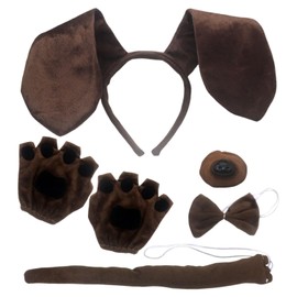 OAOSDH 1 Fascia per La Testa, 1 Coda, 1 Naso, 1 Papillon E 1 Paio di Guanti Che Nascondono Le Dita, Accessori per Indumenti per Cani, Accessori per Abbigliamento Creativo.